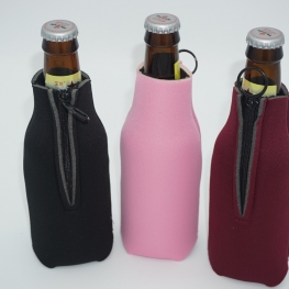 Zipper foam bottle cooler